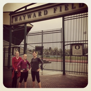 Rachel, Laurel and I after our 22miler. Looking forward to race day finishing on the track at Hayward!