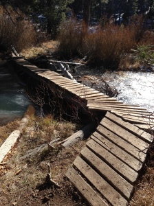 homemade bridges, some more rickety then others.